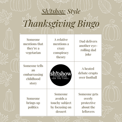 Sh!tshow Thanksgiving Bingo Card